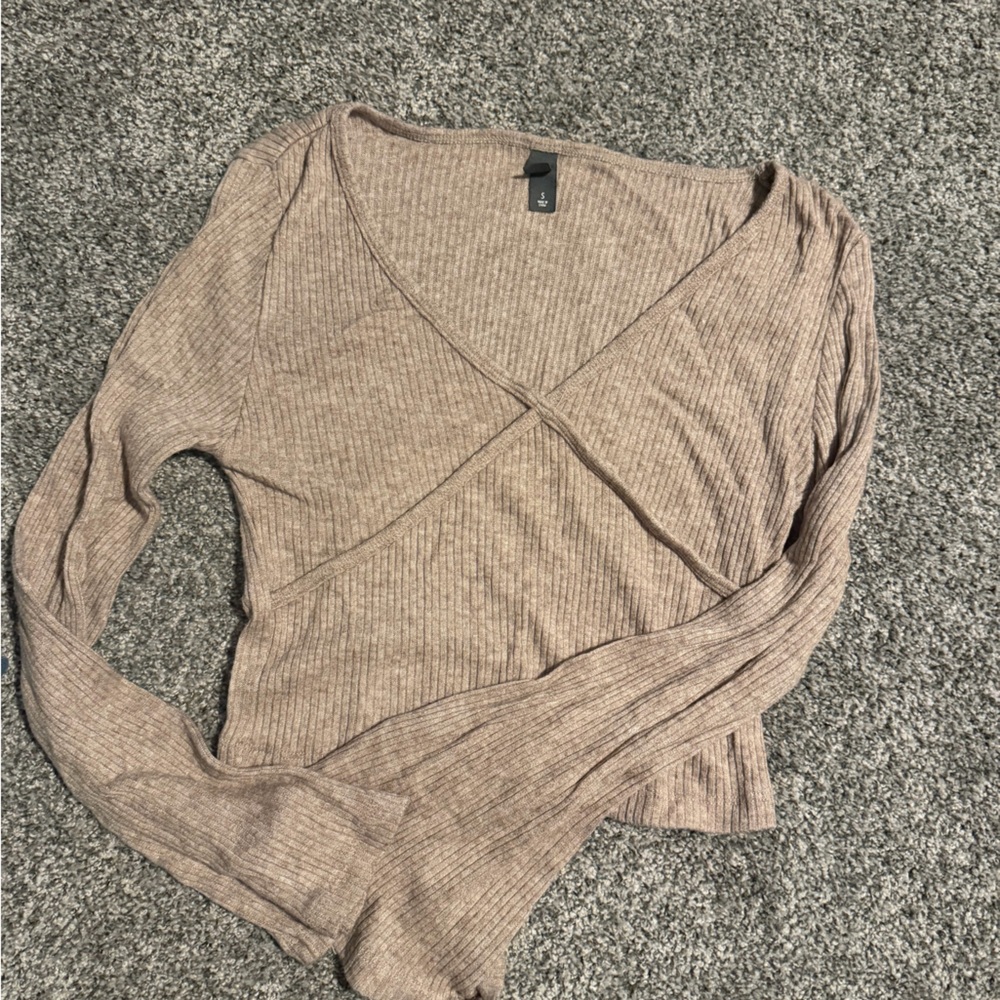 Alya Ribbed Brown Top